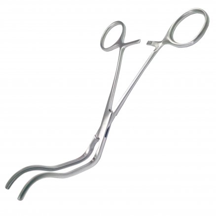 Затискач по GREGORY атравматичний, кровоспинний, зігнутий, для глибоких порожнин. Довжина 16,0 см